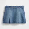 Denim Belted Mini Skirt