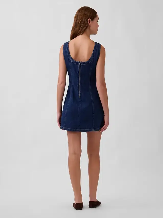 Denim Boatneck Mini Dress