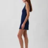 Denim Boatneck Mini Dress