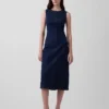 Denim Bodycon Midi Dress