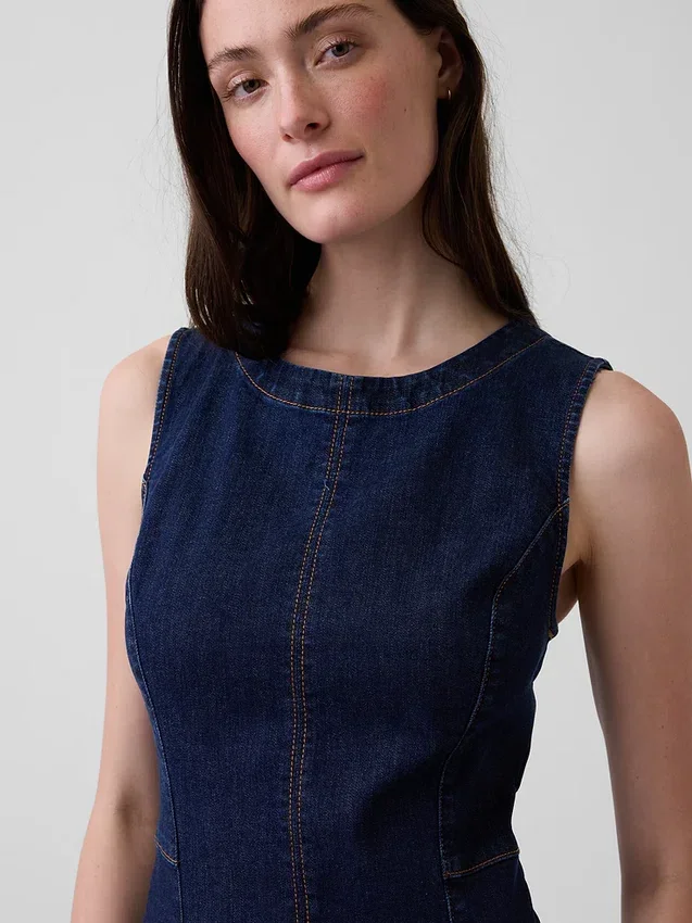 Denim Bodycon Midi Dress