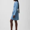 Denim Button-Front Mini Dress