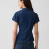 Denim Cap-Sleeve Shirt