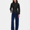 Denim Cinch-Seam Shirt