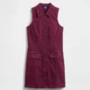 Denim Collared Shift Mini Dress
