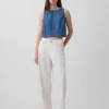 Denim Crop Shell Tank Top