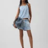 Denim Crop Shell Tank Top