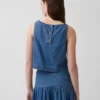 Denim Crop Shell Tank Top