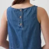 Denim Crop Shell Tank Top
