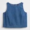 Denim Crop Shell Tank Top