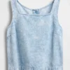 Denim Crop Shell Tank Top