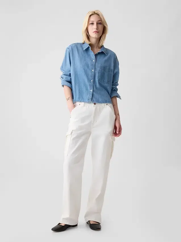 Denim Crop Shirt