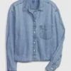 Denim Crop Shirt