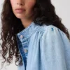 Denim Crop Swing Jacket