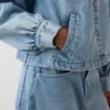 Denim Crop Swing Jacket