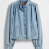 Denim Crop Swing Jacket