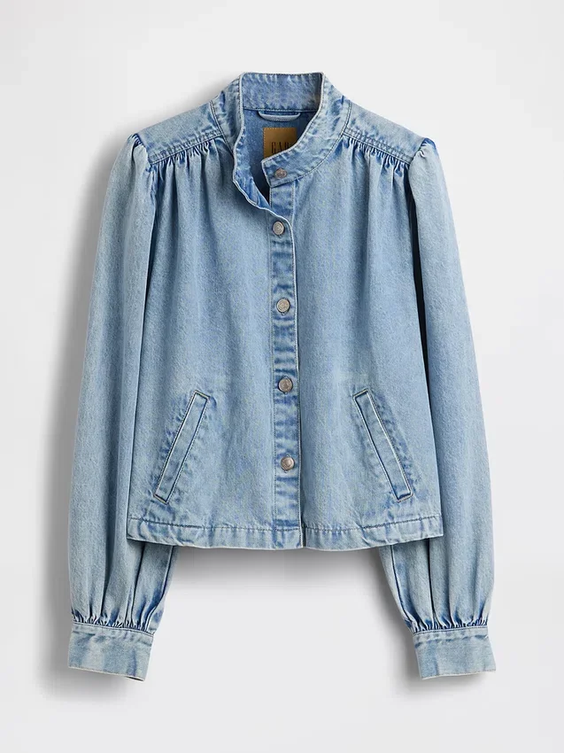 Denim Crop Swing Jacket