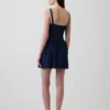 Denim Drop-Waist Mini Dress