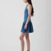 Denim Drop-Waist Mini Dress