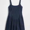 Denim Drop-Waist Mini Dress