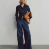 Denim Fitted Crop Shirt