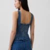 Denim Fitted Peplum Top