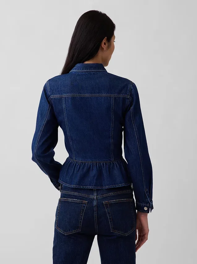 Denim Fitted Peplum Top