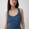 Denim Fitted Peplum Top