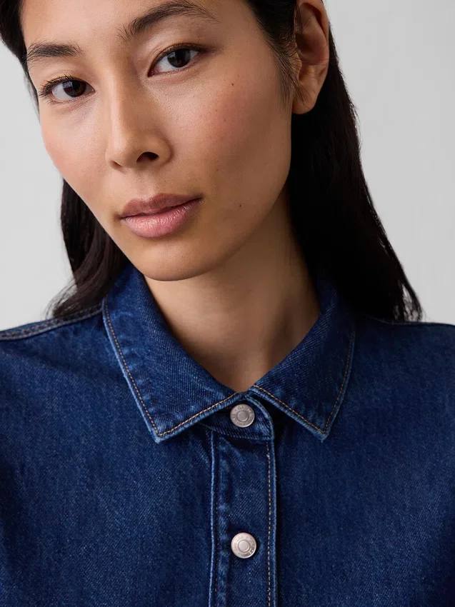 Denim Fitted Peplum Top