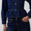 Denim Fitted Peplum Top