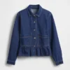 Denim Fitted Peplum Top