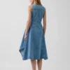 Denim Handkerchief Midi Dress