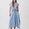 Denim Midi Handkerchief Skirt