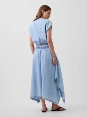 Denim Midi Handkerchief Skirt