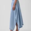 Denim Midi Handkerchief Skirt