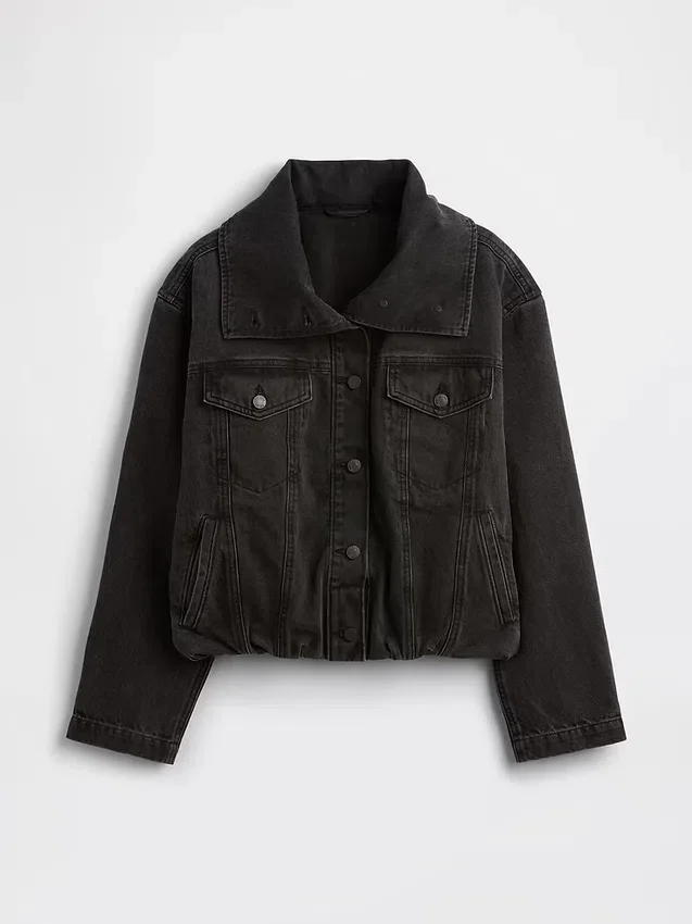 Denim Oversized Cocoon Jacket