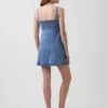 Denim Paneled Mini Dress