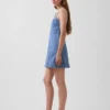 Denim Paneled Mini Dress