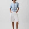 Denim Peplum Crop Top