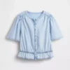Denim Peplum Crop Top