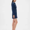 Denim Pleated Mini Dress