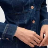 Denim Pleated Mini Dress