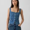 Denim Pocket Corset Top
