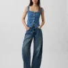 Denim Pocket Corset Top