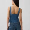 Denim Pocket Corset Top