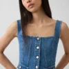 Denim Pocket Corset Top