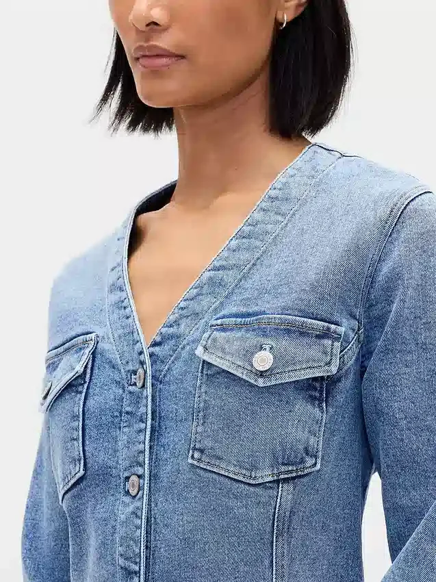 Denim Pocket Mini Dress