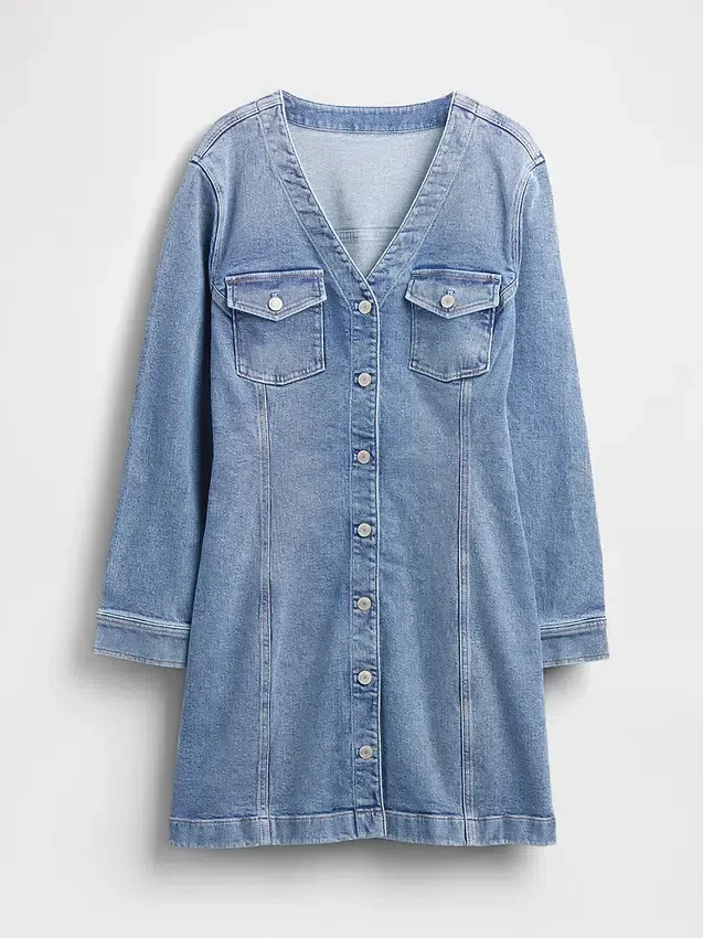 Denim Pocket Mini Dress