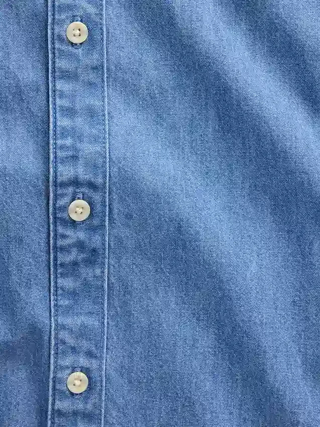 Denim Relaxed Straight-Hem Shirt
