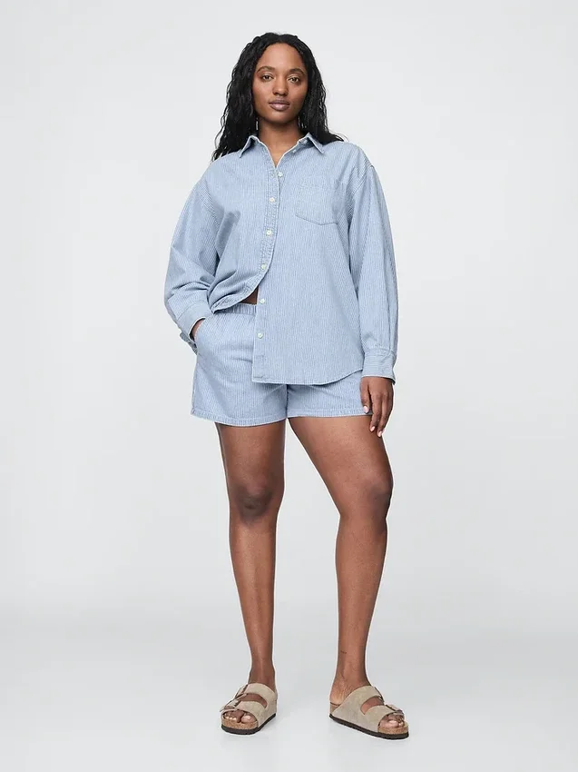 Denim Stripe Big Shirt